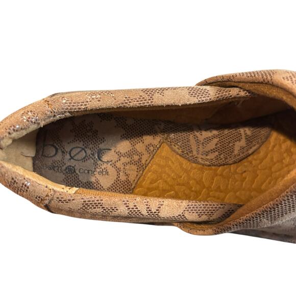 b.o.c. Leather Clogs Slip On Shoes W Size EU 38.5/US 7.5 to 8 Brown Floral - Picture 3 of 9